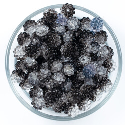 25 Gram - 10 mm Siyah-Beyaz Renkli Böğürtlen Plastik Boncuk, ( 25 gram - 65-68 Adet Arası ) - 2