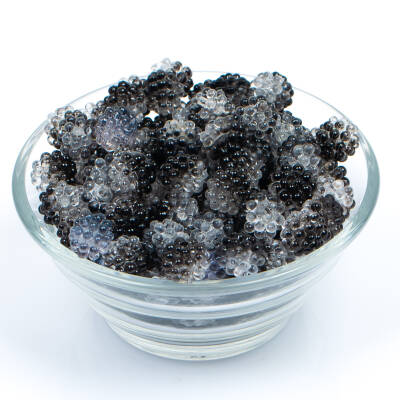 25 Gram - 10 mm Siyah-Beyaz Renkli Böğürtlen Plastik Boncuk, ( 25 gram - 65-68 Adet Arası ) - 3