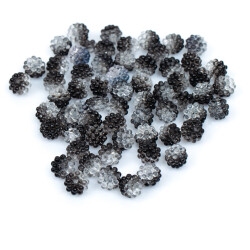 25 Gram - 10 mm Siyah-Beyaz Renkli Böğürtlen Plastik Boncuk, ( 25 gram - 65-68 Adet Arası ) - 4