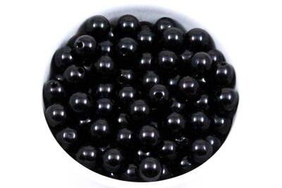 25 Gram - 10 mm Siyah Renk İnci Boncuk, Plastik inci Boncuk, 1. Kalite ( 25 Gram - 50-52 Adet ) - 1