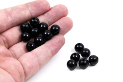 25 Gram - 10 mm Siyah Renk İnci Boncuk, Plastik inci Boncuk, 1. Kalite ( 25 Gram - 50-52 Adet ) - 2