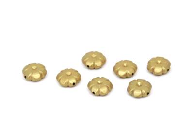 25 Gram - 11 mm Çiçek Desen Boncuk, Altın Renk, Plastik Boncuk. 1. Kalite ( 25 Gram - 78-80 Adet ) - 2