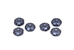 25 Gram - 11 mm Çiçek Desen Boncuk, Füme Renk, Plastik Boncuk. 1. Kalite ( 25 Gram - 78-80 Adet ) - 2