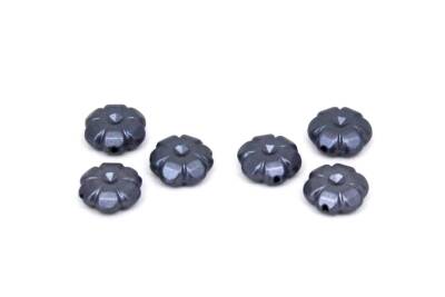 25 Gram - 11 mm Çiçek Desen Boncuk, Füme Renk, Plastik Boncuk. 1. Kalite ( 25 Gram - 78-80 Adet ) - 2