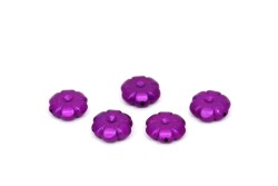 25 Gram - 11 mm Çiçek Desen Boncuk, Mor Renk, Plastik Boncuk. 1. Kalite ( 25 Gram - 78-80 Adet ) - 3