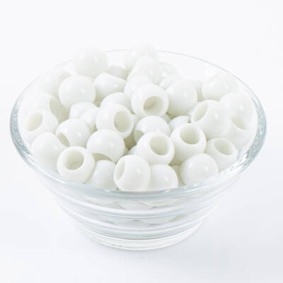25 Gram - 12 mm Beyaz Renkli Yuvarlak Plastik Boncuk, ( 25 gram - 41-43 Adet Arası ) - 2