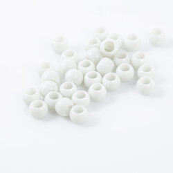25 Gram - 12 mm Beyaz Renkli Yuvarlak Plastik Boncuk, ( 25 gram - 41-43 Adet Arası ) - 3
