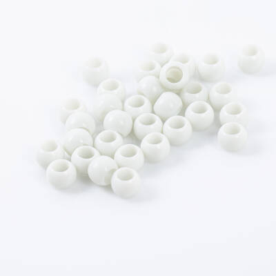 25 Gram - 12 mm Beyaz Renkli Yuvarlak Plastik Boncuk, ( 25 gram - 41-43 Adet Arası ) - 3