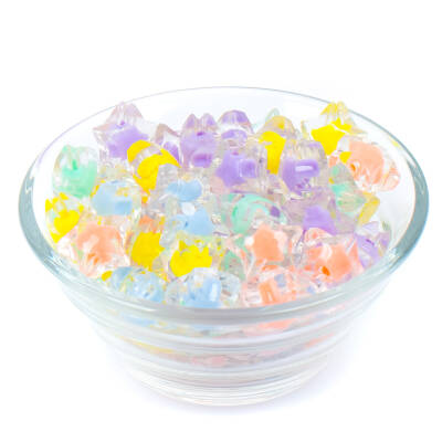 25 Gram - 12 mm Karışık Renkli İçi Boncuklu Yıldız Boncuk, ( 25 gram - 24-26 Adet Arası ) - 3