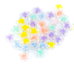 25 Gram - 12 mm Karışık Renkli İçi Boncuklu Yıldız Boncuk, ( 25 gram - 24-26 Adet Arası ) - 4