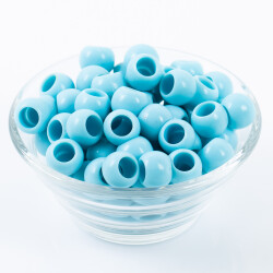 25 Gram - 12 mm Mavi Renkli Yuvarlak Plastik Boncuk, ( 25 gram - 41-43 Adet Arası ) - 2