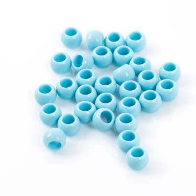 25 Gram - 12 mm Mavi Renkli Yuvarlak Plastik Boncuk, ( 25 gram - 41-43 Adet Arası ) - 3