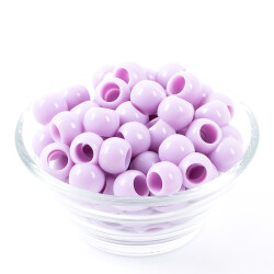 25 Gram - 12 mm Mor Renkli Yuvarlak Plastik Boncuk, ( 25 gram - 41-43 Adet Arası ) - 2