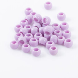 25 Gram - 12 mm Mor Renkli Yuvarlak Plastik Boncuk, ( 25 gram - 41-43 Adet Arası ) - 3