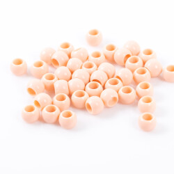 25 Gram - 12 mm Pudra Pembe Renkli Yuvarlak Plastik Boncuk, ( 25 gram - 41-43 Adet Arası ) - 3