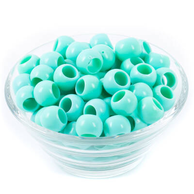 25 Gram - 12 mm Turkuaz Renkli Yuvarlak Plastik Boncuk, ( 25 gram - 41-43 Adet Arası ) - 2