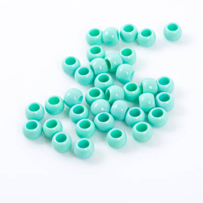 25 Gram - 12 mm Turkuaz Renkli Yuvarlak Plastik Boncuk, ( 25 gram - 41-43 Adet Arası ) - 3