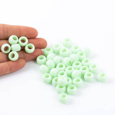 25 Gram - 12 mm Yeşil Renkli Yuvarlak Plastik Boncuk, ( 25 gram - 41-43 Adet Arası ) - 4