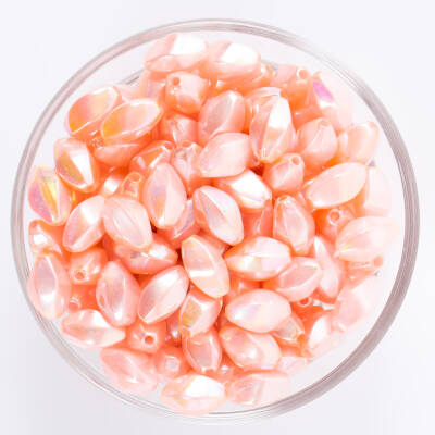 25 Gram - 13 mm Janjanlı Açık Pembe Renkli Oval Plastik Boncuk, ( 25 gram - 52-54 Adet Arası ) - 1