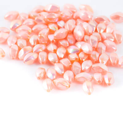 25 Gram - 13 mm Janjanlı Açık Pembe Renkli Oval Plastik Boncuk, ( 25 gram - 52-54 Adet Arası ) - 3