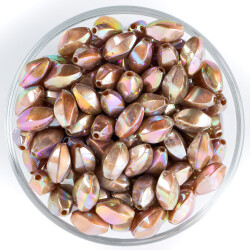 25 Gram - 13 mm Janjanlı Kahve Renkli Oval Plastik Boncuk, ( 25 gram - 52-54 Adet Arası ) - YF Hobi