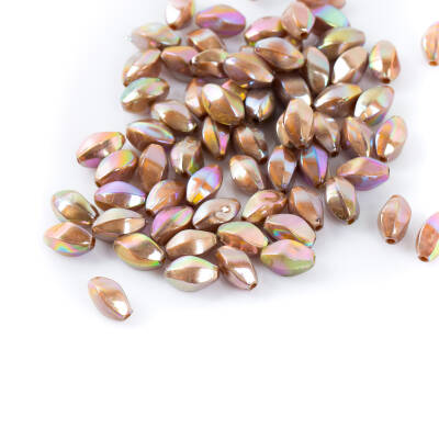 25 Gram - 13 mm Janjanlı Kahve Renkli Oval Plastik Boncuk, ( 25 gram - 52-54 Adet Arası ) - 3