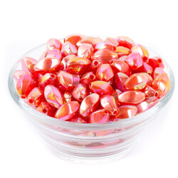 25 Gram - 13 mm Janjanlı Kırmızı Renkli Oval Plastik Boncuk, ( 25 gram - 52-54 Adet Arası ) - 2