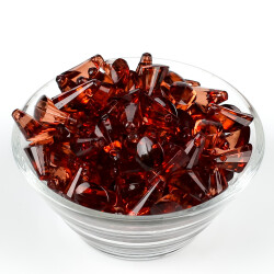 25 Gram - 17 mm, Kahve Renk Akrilik Boncuk, Kesik Piramit Model Boncuk, (25 gr - 42-45 Adet) - 2