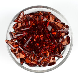 25 Gram - 17 mm, Kahve Renk Akrilik Boncuk, Kesik Piramit Model Boncuk, (25 gr - 42-45 Adet) - 3