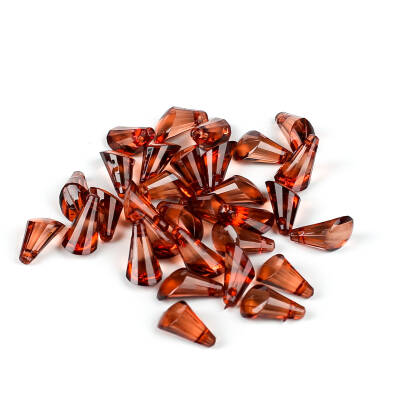 25 Gram - 17 mm, Kahve Renk Akrilik Boncuk, Kesik Piramit Model Boncuk, (25 gr - 42-45 Adet) - 4