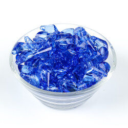 25 Gram - 17 mm, Mavi Renk Akrilik Boncuk, Kesik Piramit Model Boncuk, (25 gr - 42-45 Adet) - 3