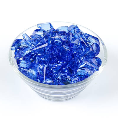 25 Gram - 17 mm, Mavi Renk Akrilik Boncuk, Kesik Piramit Model Boncuk, (25 gr - 42-45 Adet) - 3