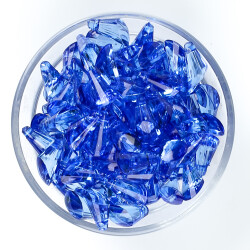 25 Gram - 17 mm, Mavi Renk Akrilik Boncuk, Kesik Piramit Model Boncuk, (25 gr - 42-45 Adet) - 2