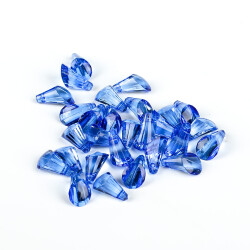 25 Gram - 17 mm, Mavi Renk Akrilik Boncuk, Kesik Piramit Model Boncuk, (25 gr - 42-45 Adet) - 4