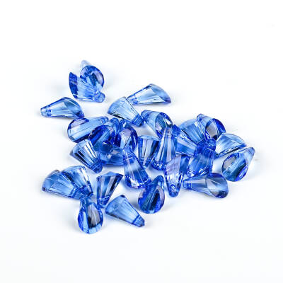 25 Gram - 17 mm, Mavi Renk Akrilik Boncuk, Kesik Piramit Model Boncuk, (25 gr - 42-45 Adet) - 4