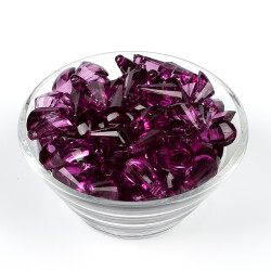 25 Gram - 17 mm, Mor Renk Akrilik Boncuk, Kesik Piramit Model Boncuk, (25 gr - 42-45 Adet) - 2