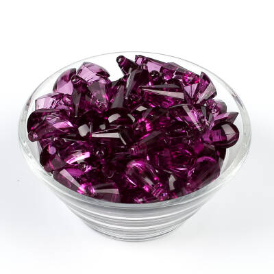 25 Gram - 17 mm, Mor Renk Akrilik Boncuk, Kesik Piramit Model Boncuk, (25 gr - 42-45 Adet) - 2