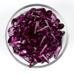 25 Gram - 17 mm, Mor Renk Akrilik Boncuk, Kesik Piramit Model Boncuk, (25 gr - 42-45 Adet) - 3