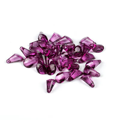25 Gram - 17 mm, Mor Renk Akrilik Boncuk, Kesik Piramit Model Boncuk, (25 gr - 42-45 Adet) - 4