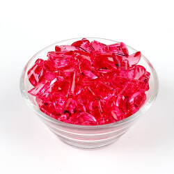 25 Gram - 17 mm, Pembe Renk Akrilik Boncuk, Kesik Piramit Model Boncuk, (25 gr - 42-45 Adet) - 2