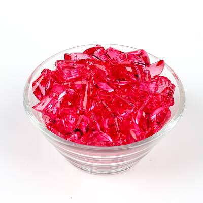 25 Gram - 17 mm, Pembe Renk Akrilik Boncuk, Kesik Piramit Model Boncuk, (25 gr - 42-45 Adet) - 2