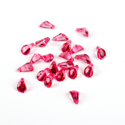 25 Gram - 17 mm, Pembe Renk Akrilik Boncuk, Kesik Piramit Model Boncuk, (25 gr - 42-45 Adet) - 4