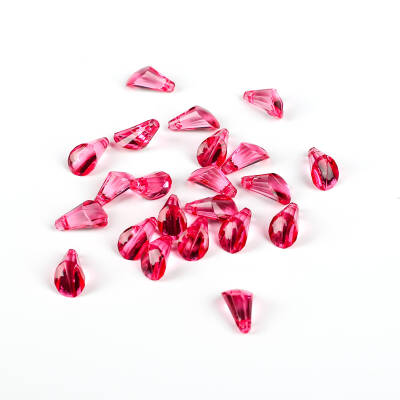 25 Gram - 17 mm, Pembe Renk Akrilik Boncuk, Kesik Piramit Model Boncuk, (25 gr - 42-45 Adet) - 4