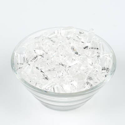25 Gram - 17 mm, Şeffaf Renk Akrilik Boncuk, Kesik Piramit Model Boncuk, (25 gr - 42-45 Adet) - 2