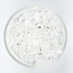 25 Gram - 17 mm, Şeffaf Renk Akrilik Boncuk, Kesik Piramit Model Boncuk, (25 gr - 42-45 Adet) - 3