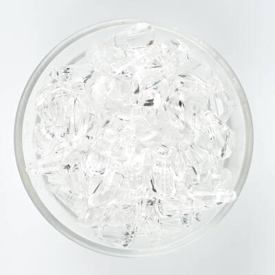 25 Gram - 17 mm, Şeffaf Renk Akrilik Boncuk, Kesik Piramit Model Boncuk, (25 gr - 42-45 Adet) - 3