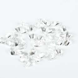 25 Gram - 17 mm, Şeffaf Renk Akrilik Boncuk, Kesik Piramit Model Boncuk, (25 gr - 42-45 Adet) - 4