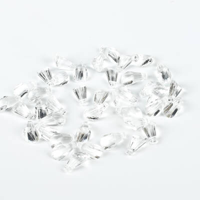 25 Gram - 17 mm, Şeffaf Renk Akrilik Boncuk, Kesik Piramit Model Boncuk, (25 gr - 42-45 Adet) - 4