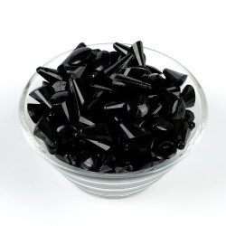 25 Gram - 17 mm, Siyah Renk Akrilik Boncuk, Kesik Piramit Model Boncuk, (25 gr - 42-45 Adet) - 2