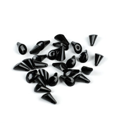 25 Gram - 17 mm, Siyah Renk Akrilik Boncuk, Kesik Piramit Model Boncuk, (25 gr - 42-45 Adet) - 4